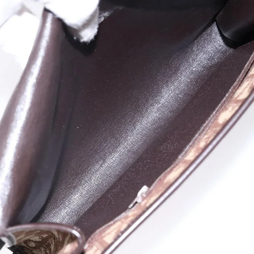 Authentic Christian Dior Trotter Canvas Shoulder Bag Brown Gold - Picture 3 of 16